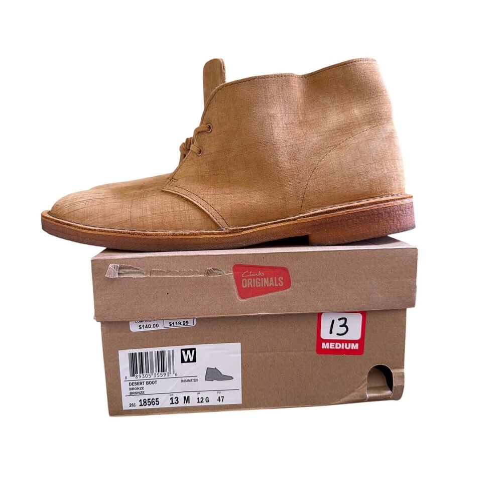 Clarks Desert Boots Men's Size 13 Bronze Suede Classic Chukka Boot Preppy